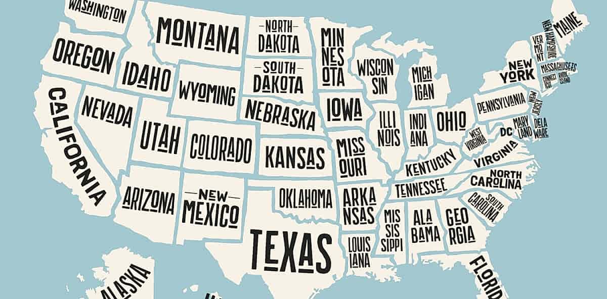 A stylized map of the United States