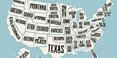 A stylized map of the United States