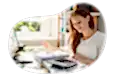 Accountant auditing business finances.