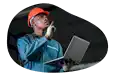 Engineer inspecting a building structure.