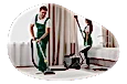 Carpet cleaners working in a client's residence.