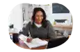 Human resources consultant virtually assisting a client.