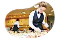 Caterer organizing appetizers on a tray.