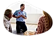 First-aid instructor teaching a class.