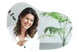 Dietitian observing home-grown plants.
