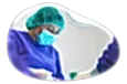 A surgeon working on a patient in a hospital.