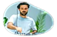 Disc jockey playing music at an event.