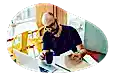 Author writing a book.