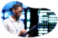 A computer systems integrator conducts an assessment at a data center.