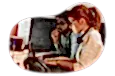 Software developers reviewing coding for a project.