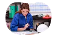 Technical writer composing technical copy for a product.