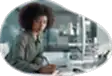 Web designer reviewing a website layout.
