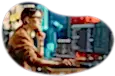 Web developer adding code to a website.