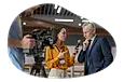 PR agency representative prepping a client.