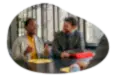 Recruiter sitting in an meeting with a client.
