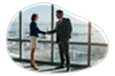 Commercial landlord making an agreement with a client in an office.